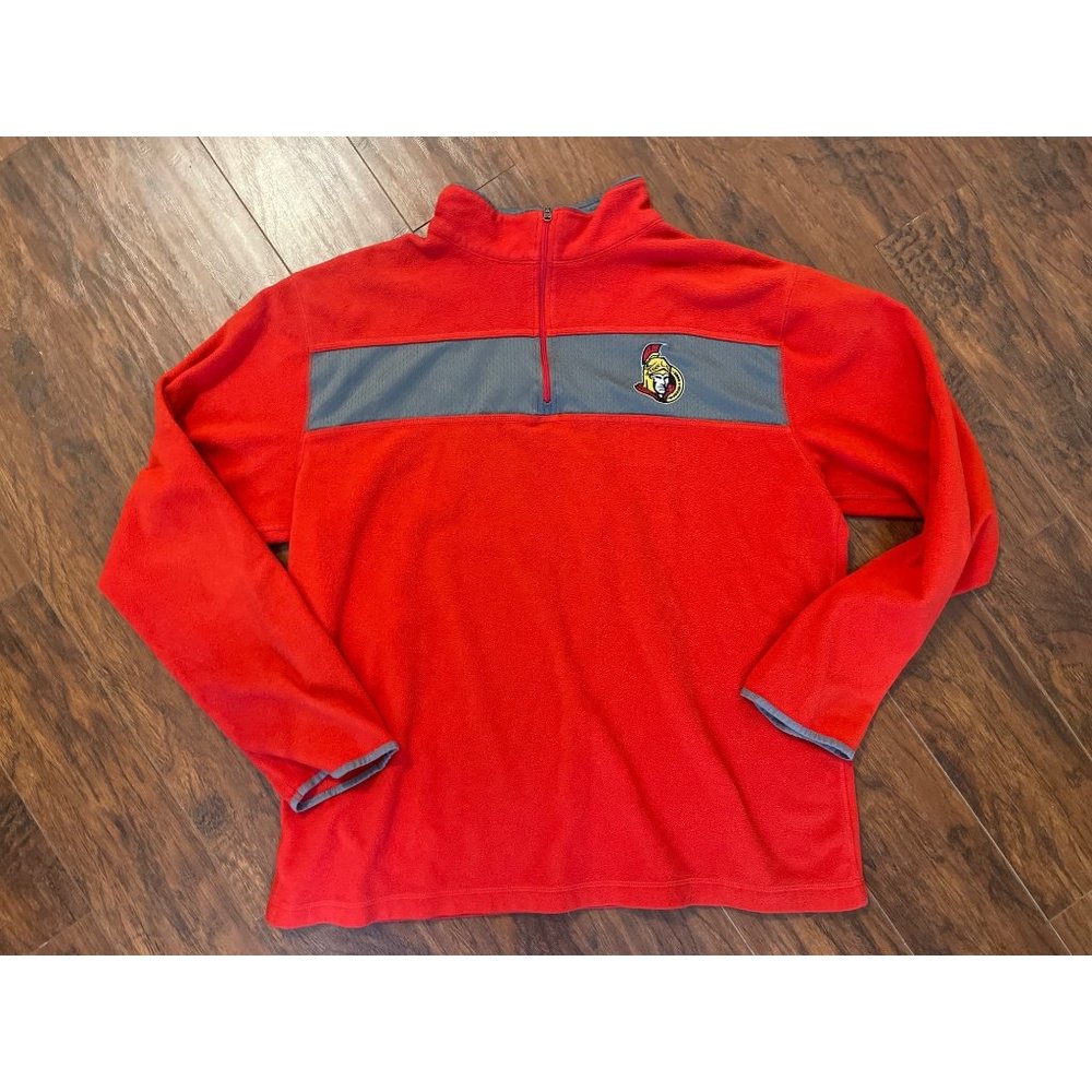 Majestic Ottawa Senators Clippin' Chiller Quarter Zip Jacket - Red Size Large